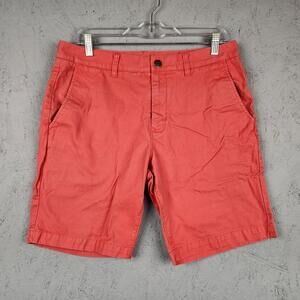 Bonobos Shorts Mens 32 Red Cotton Chino Flat Front Casual Summer Walk Wear Golf